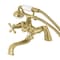 Kingston Brass KS227SB Deck Mount Clawfoot Tub Faucet with Hand Shower, Brushed Brass KS227SB - alternate 1
